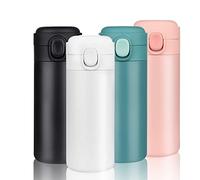 Tasse de voyage réutilisable de 450 ml - Tasse à café isotherme en acier inoxydable étanche pour boissons chaudes et froides (blanc)