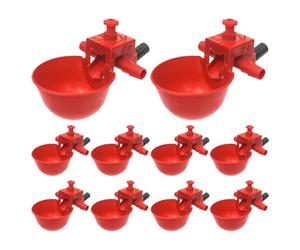 Tasse d'eau automatique pour poulet 10 pièces PP 8,5x7x4cm-abreuvoir de volaille réglable, système d'hydratation alimenté par gravité | Accessoire d'arrosage pour l'agriculture d'arrière-cour, distrib