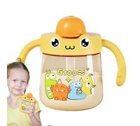 Tasse d'eau de dinosaure pour garçons, pailles de bouteille d'eau pour,Bouteille d'eau anti-fuite pour à thème de dinosaure de 10 Oz - Tasse d'eau pour étudiants en carton