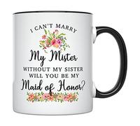 Tasse Demande en mariage : Veux-tu être ma demoiselle d'honneur ? Mug | Future MariéE 2 pièces Élégant Tazzine Caffè Réutilisable Coppe Beau Pere FêTe