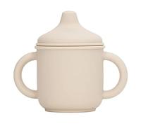 Tasse D'entraînement en Silicone pour bébé, Tasse D'entraînement pour Enfant en Bas âge avec Poignées | Coupe de Paille à L'épreuve des Déversements pour Bébés Tout-petits et (Beige)