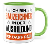 Tasse dessinateur de construction - Cadeau - Éducation - Je peux le faire - Tasse à café Azubi Artisan Dessineur Planification de construction Job - Idée cadeau pour collègue, ami, homme, travail