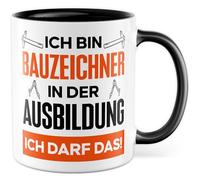 Tasse dessinateur de construction - Cadeau - Éducation - Je peux le faire - Tasse à café Azubi Artisan Dessineur Planification de construction Job - Idée cadeau pour collègue, ami, homme, travail