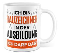 Tasse dessinateur de construction - Cadeau - Éducation - Je peux le faire - Tasse à café Azubi Artisan Dessineur Planification de construction Job - Idée cadeau pour collègue, ami, homme, travail
