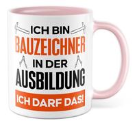 Tasse dessinateur de construction - Cadeau - Éducation - Je peux le faire - Tasse à café Azubi Artisan Dessineur Planification de construction Job - Idée cadeau pour collègue, ami, homme, travail