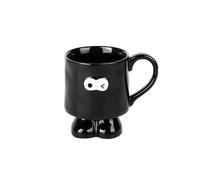 Tasse D'expression En Céramique Grands Yeux D'eau Ménage Grande Capacité Petit Déjeuner Thé Au Lait Bureau À Domicile Café Couple (Noir,398 ml)