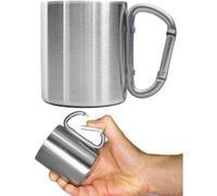 Tasse d'extérieur 2 pièces - tasse de camping | Compact et léger, avec une capacité de 220 ml et une poignée mousqueton vissable en acier inoxydable, il convient à la randonnée, au trekking et au trav