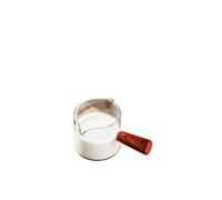 Tasse d'extraction à expresso avec échelle, tasse mesurer en verre, manche bois, petite lait, pichet, once 120ml, 2 pièces Pour le café(70ml)