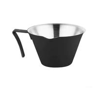 Tasse d'extraction à expresso en acier inoxydable 304 avec bec verseur de 100 ml - Tasse d'échantillonnage de café à rétention de la chaleur pour brassage professionnel de cuisine 7,5 x 4,5 cm (noir)