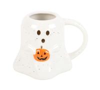 Tasse d'Halloween en forme de fantôme avec citrouille