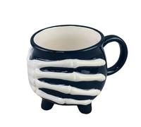 Tasse D'halloween Tasse à café et à thé en céramique pour Halloween, étrange et facile nettoyer, combinant une esthétique intéressante étrange avec des fonctions quotidiennes (Black, 435ml)