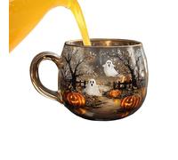 Tasse d'Halloween | Tasses à café en verre avec chemin hanté | Récipients pour eau, thé, boissons pour la maison, le comptoir, la cuisine, le restaurant, l'hôtel, la table de ferme