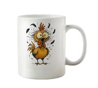 Tasse D'humour En Céramique 350 Ml - Tasse Cadeau Drôle Pour Les Amateurs De Poulet | Verres Fantaisie Pour Femmes | Conception Mignonne D'animal De Ferme Pour L'utilisation Quotidienne De Bureau À Do