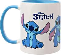 Widdop and Co. - Disney Lilo et Stitch - Tasse « Stitch » - Tasse à thé bleu/blanc, café en grès émaillé - Produit sous licence officielle Disney (325 ml).
