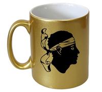 CBKREATION Tasse dorée en céramique Corse par Cbkreation Dim : H.9.5 cm Diam 8 cm