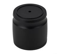 Tasse doseuse à café en alliage d'aluminium de 58 mm avec couvercle, anneaux de dosage et sélecteur de poudre de café pour un usage professionnel et domestique (noir)