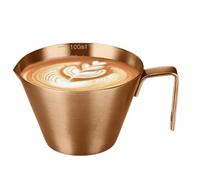 Tasse doseuse à en acier inoxydable : verre doseur de café poli, carafe pour mélanger la mousse, récepteur de portion moulue, équipement de versement contrôlé, boisson artisanale