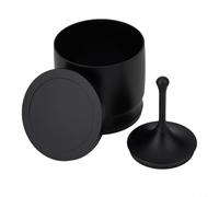 Tasse doseuse à expresso en alliage d'aluminium de 58 mm avec couvercle, entonnoir et anneau de dosage pour un usage professionnel et domestique, compatible avec les machines à expresso (noir)