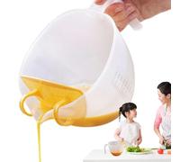 Tasse doseuse filtrante - Passoire à batteurs à œufs 1000 ml avec déflecteur, marqueurs de coquille et matériau de support d'usure | Bol d'entonnoir de cuisine pour le lavage, la cuisson, la cuisson