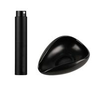 Tasse doseuse pour grains de café et flacon pulvérisateur RDT pour expresso en céramique avec plateau de mesure en forme de feuille et ensemble pulvérisateur (Noir)