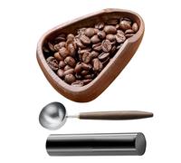 Tasse doseuse pour grains de café, outil de brassage en bois, tasse à mesurer 10 x 8,5 x 2,8 cm, kit d'accessoires, comprend une cuillère et un flacon pulvérisateur pour débutants, professionnels