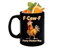 Tasse drôle de poulet,Tasse à café en céramique avec poignée - Tasses à eau en porcelaine | Pour étudier la bière Salle à manger Enseignants Étudiants Hôtel Collectionneurs Anniversaire Vacances