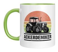 Tasse drôle de tracteur au look rétro - Agriculteur - Idée cadeau pour agriculteurs, agriculteurs et fans d'agriculture - Vert