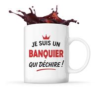 Tasse d'un Banquier qui déchire 2- Mug - Idée Tasse Personnalisable Cadeau Anniversaire Fête Original Famille Travail Départ Collègue Retraite Noël.