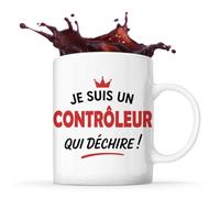 Tasse d'un Contrôleur qui déchire 2- Mug - Idée Tasse Personnalisable Cadeau Anniversaire Fête Original Famille Travail Départ Collègue Retraite Noël.