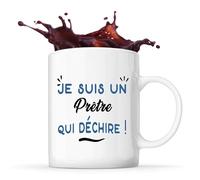 Tasse d'un Prêtre qui déchire - Mug - Idée Tasse Personnalisable Cadeau Anniversaire Fête Original Famille Travail Départ Collègue Retraite Noël.