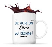 Tasse d'un Steven qui déchire - Mug - Idée Tasse Personnalisable Cadeau Anniversaire Fête Original Famille Travail Départ Collègue Retraite Noël.
