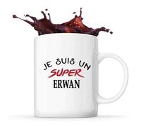 Tasse d'un Super Erwan - Mug - Idée Tasse Personnalisable Cadeau Anniversaire Fête Original Famille Travail Départ Collègue Retraite Noël.