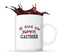 Tasse d'un Super Gauthier - Mug - Idée Tasse Personnalisable Cadeau Anniversaire Fête Original Famille Travail Départ Collègue Retraite Noël.
