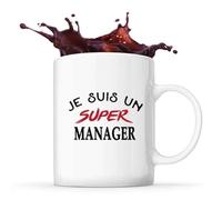 Tasse d'un Super Manager - Mug - Idée Tasse Personnalisable Cadeau Anniversaire Fête Original Famille Travail Départ Collègue Retraite Noël.