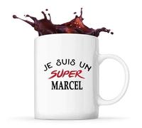 Tasse d'un Super Marcel - Mug - Idée Tasse Personnalisable Cadeau Anniversaire Fête Original Famille Travail Départ Collègue Retraite Noël.