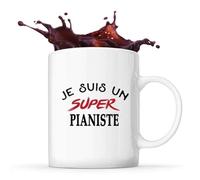 Tasse d'un Super Pianiste - Mug - Idée Tasse Personnalisable Cadeau Anniversaire Fête Original Famille Travail Départ Collègue Retraite Noël.