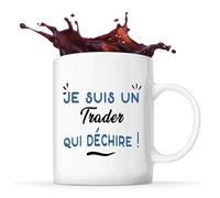 Tasse d'un Trader qui déchire - Mug - Idée Tasse Personnalisable Cadeau Anniversaire Fête Original Famille Travail Départ Collègue Retraite Noël.