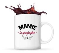 Tasse d'une Mamie la géographe - Mug - Idée Tasse Personnalisable Cadeau Anniversaire Fête Original Famille Travail Départ Collègue Retraite Noël.