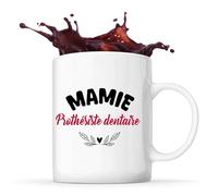 Tasse d'une Mamie Prothésiste dentaire - Mug - Idée Tasse Personnalisable Cadeau Anniversaire Fête Original Famille Travail Départ Collègue Retraite Noël.
