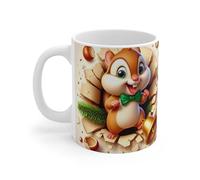 Tasse Écureuil Noël - Mug Céramique 325ml - Cadeau Hiver Festif Animaux Mignons