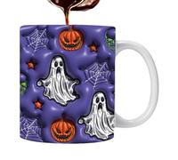 Tasse effrayante d'Halloween - Tasse à café en céramique de 355 ml, tasse à chocolat chaud sur le thème de la citrouille, construction robuste avec | Vaisselle saisonnière pour café, cacao, Halloween