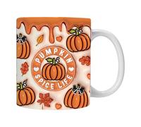 Tasse effrayante d'Halloween - Tasse à café en céramique de 355 ml, tasse à chocolat chaud sur le thème de la citrouille, construction robuste avec | Vaisselle saisonnière pour café, cacao, Halloween