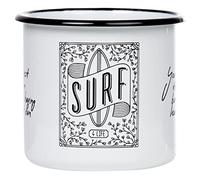 Tasse émail SURF avec planche de surf design, pour surfeur - 300ml - MUGSY.de