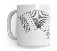 Tasse en accordéon - Cadeau musical pour accordéoniste - Tasse à café musicien - Harmonica à main - Joueurs d'accordéon - Instrument - Idée cadeau - Accordéoniste - Design - Tasse à café