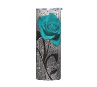Tasse en acier inoxydable avec couvercle sans accessoires - Bouteille d'eau isotherme de 591 ml - Bouteille d'eau isotherme à motif de roses grises - Parfaite pour le sport, le bureau et la maison