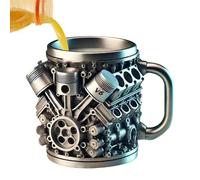 Tasse en acier inoxydable avec poignée - Conception du moteur pour tasse isotherme, tasse de café du matin et thé de l'après-midi | Utilisation à la maison, atelier, voyage, café, bureau ou étude