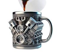 Tasse En Acier Inoxydable Avec Poignée - Tasse D'inspiration Du Moteur Pour Les Amateurs De Boissons Chaudes, Ballon À Thé De Café Au Lait Réutilisable | Porte-boissons Pour Le Garage D'ateli