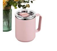 Tasse En Acier Inoxydable Avec Poignée - Tasse Thermique De 450 Ml | Tasses De Café Portable Avec Couvercle Et Poignée | D'eau En Métal Pour Voyage, Camping, Bureau, Hommes Et Femmes