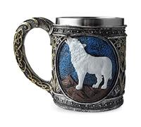 Tasse en acier inoxydable en forme de loup stéréoscopique 3D stéréoscopique rétro, tasse à café, tasse à bière d'Halloween, tasse en métal, décoration loup, cadeau pour homme