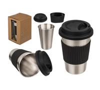 Tasse en acier inoxydable en inoxydable avec sangle en silicone et couvercle de 500 ml